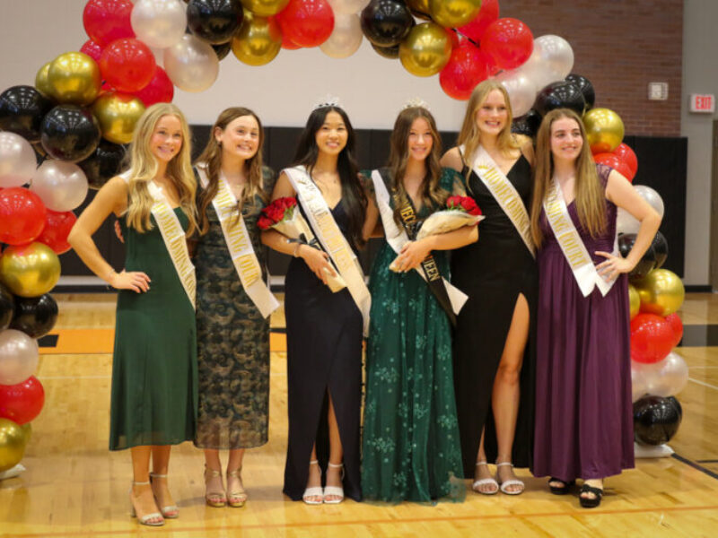 Homecoming court poses for a photo