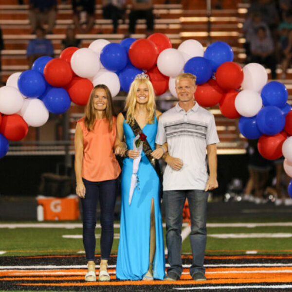 Homecoming queen during the football game