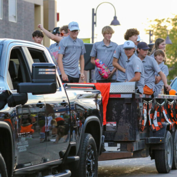 Boys gold team in the homecoming parade