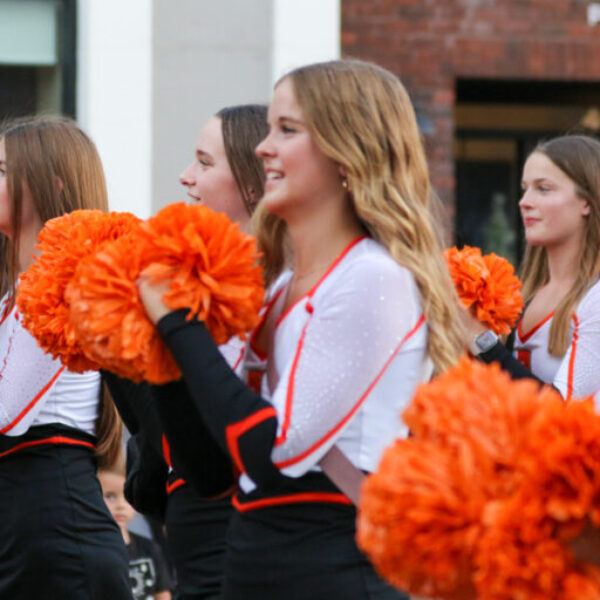 smiling members of the Ames High dance team