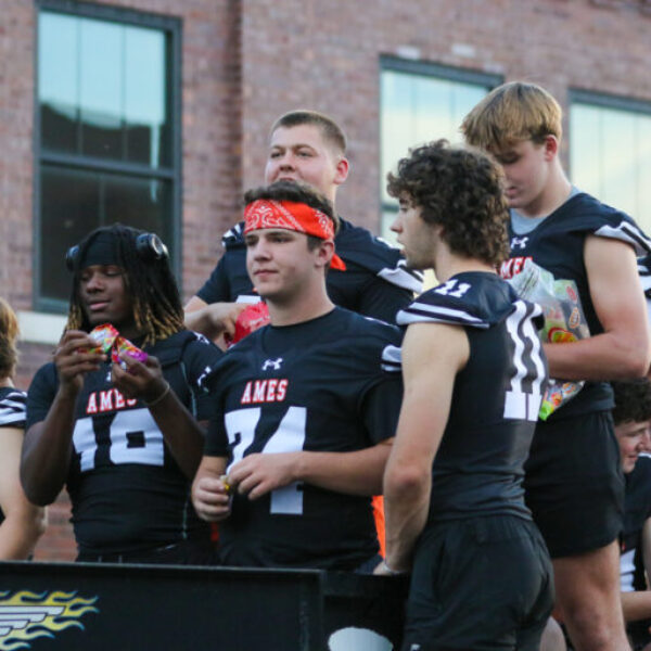 Ames High football team in the parade