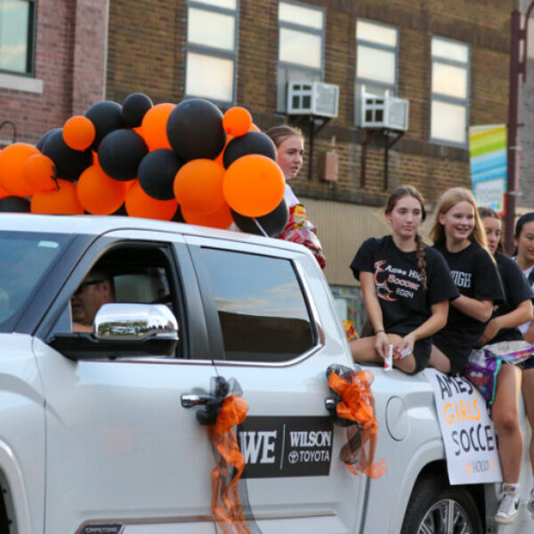 Girls soccer team in the homecoming parade