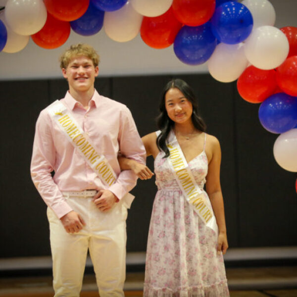 Homecoming court during the pep rally