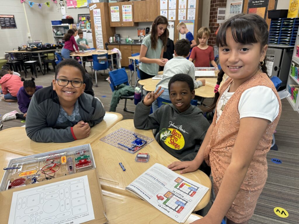 Students working on a science project